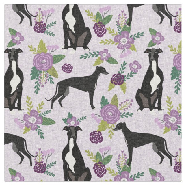 Tissu flancs gris pourpre de chien noir et blanc (Fermer)