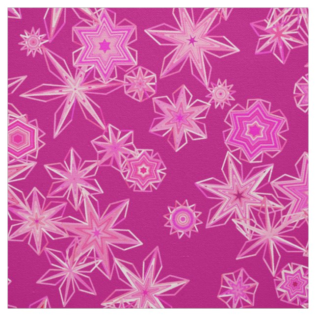 Tissu Flèche De Neige Géométrique Moderne, Rose Fuchsia  (Échantillon)