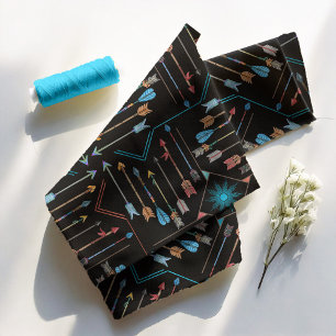 Tissu Flèches Boho et Sun V11 Multi-Color Black ID748
