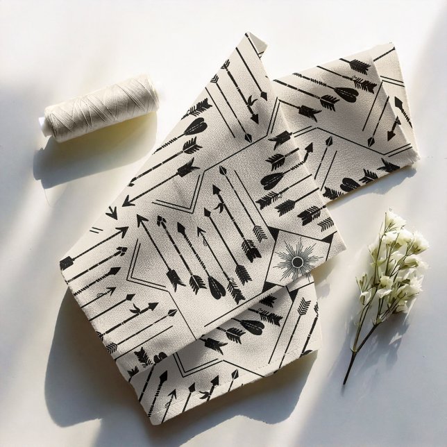 Tissu Flèches Boho et Sun V12 Black ID748 (Créateur téléchargé)