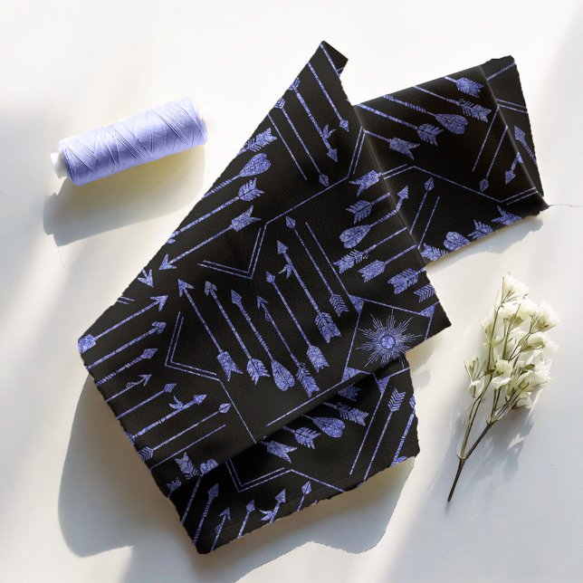 Tissu Flèches Boho et Sun V5 Violet Black ID748 (Créateur téléchargé)