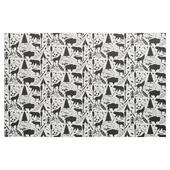 Tissu Flèches de cerfs de bison rustique Wolf et Motif d (Yard)