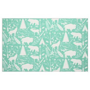 Tissu Flèches de cerfs de bison rustique Wolf et Motif d