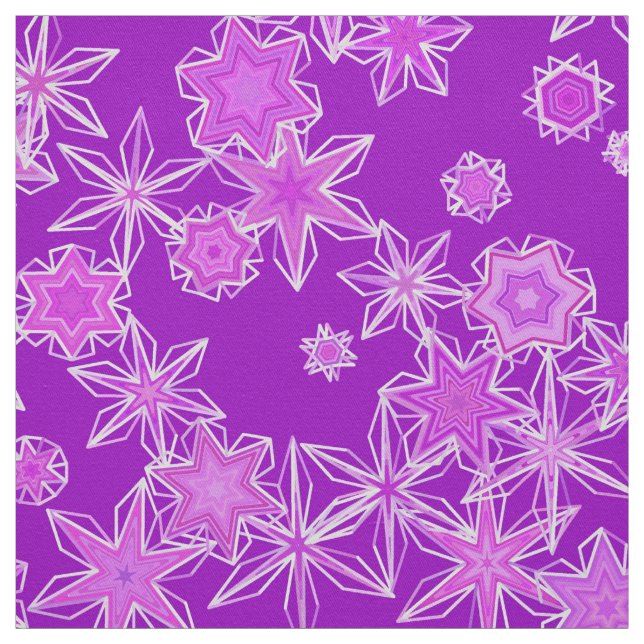 Tissu Flèches de neige géométriques modernes, Améthyste  (Échantillon)