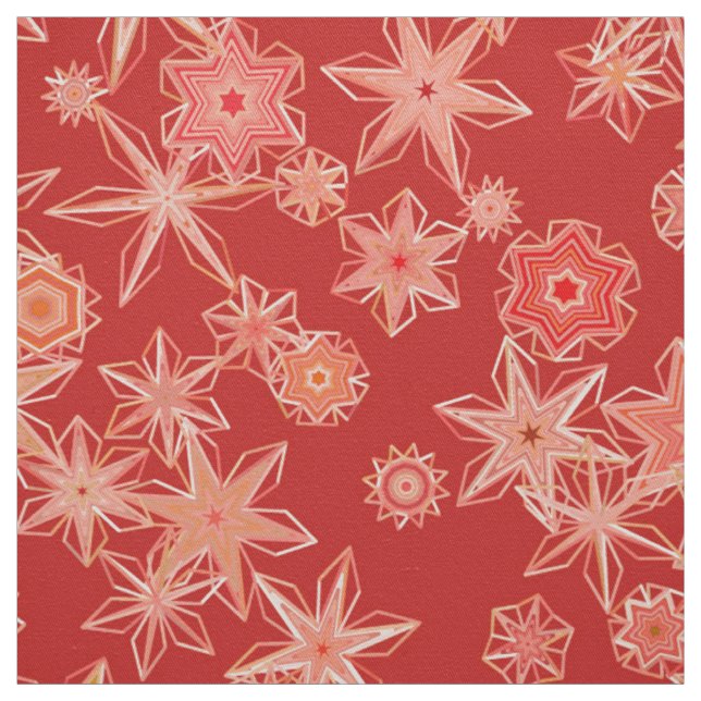 Tissu Flèches de neige géométriques modernes, Mandarin O (Échantillon)