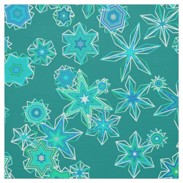 Tissu Flèches de neige géométriques modernes, Turquoise  (Échantillon)