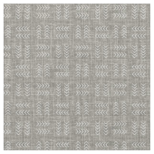 Tissu Flèches sur lin gris moyen (Fermer)