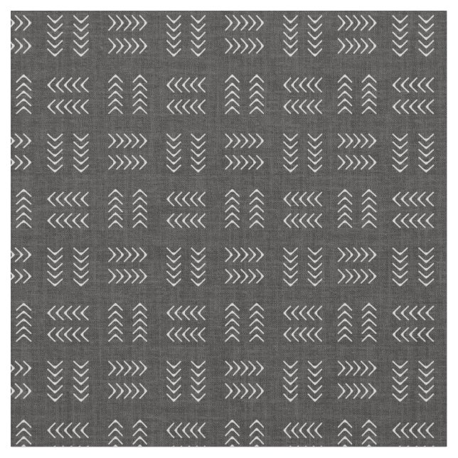 Tissu Flèches sur lin noir (Fermer)