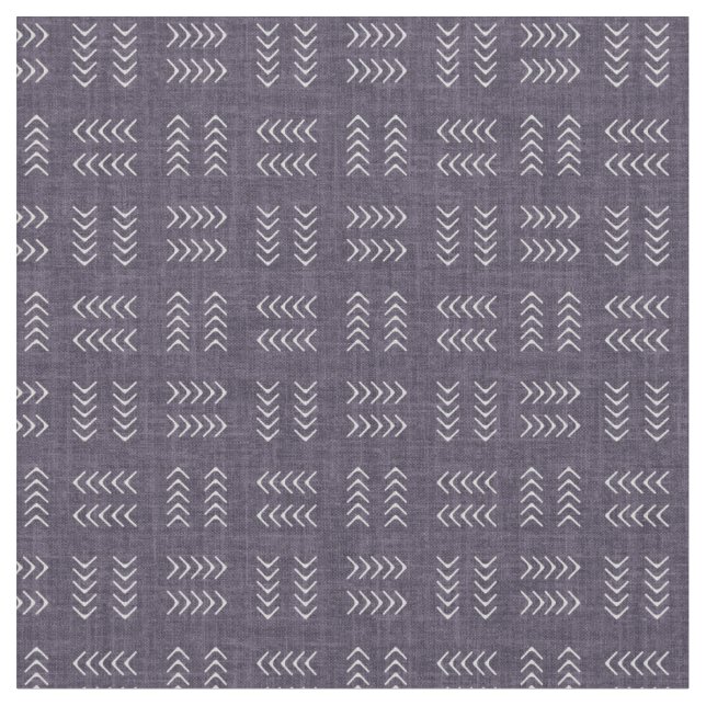 Tissu Flèches sur lin pourpre foncé (Fermer)