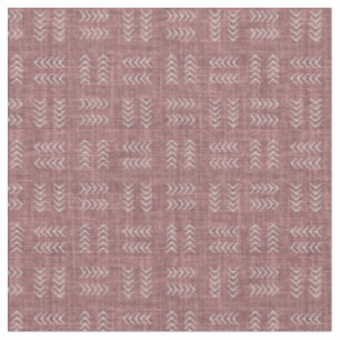 Tissu Flèches sur lin rose bois de rose