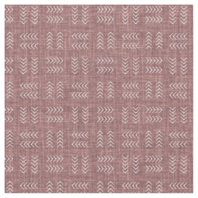 Tissu Flèches sur lin rose bois de rose (Fermer)