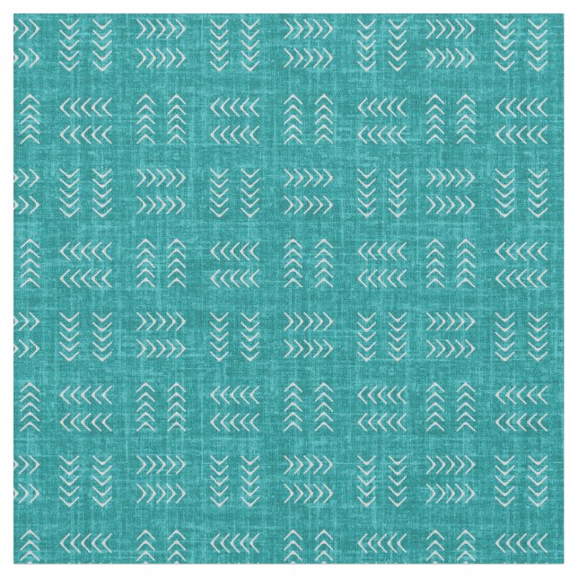 Tissu Flèches sur lin teal (Fermer)
