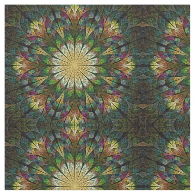 Tissu Fleur Abstraite Matelassée (Fermer)