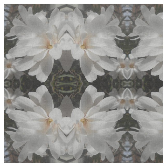 Tissu Fleur blanche (Échantillon)