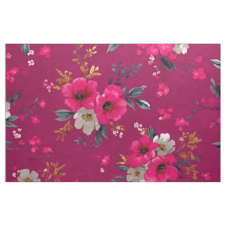 Tissu Fleur botanique rose rustique Bohème florale vinta