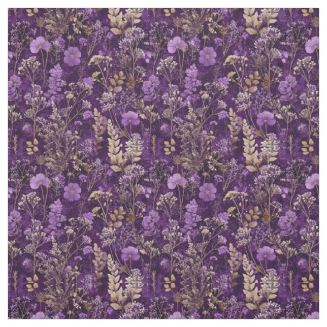 Tissu Fleur de botanique pourpre rustique gras florale v (Échantillon)