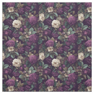 Tissu Fleur de botanique pourpre rustique gras florale v