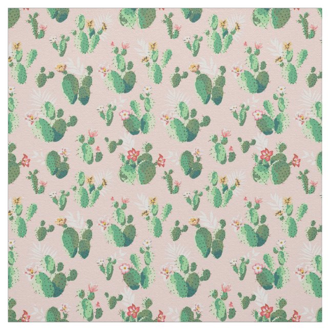 Tissu fleur de cactus rose (Échantillon)