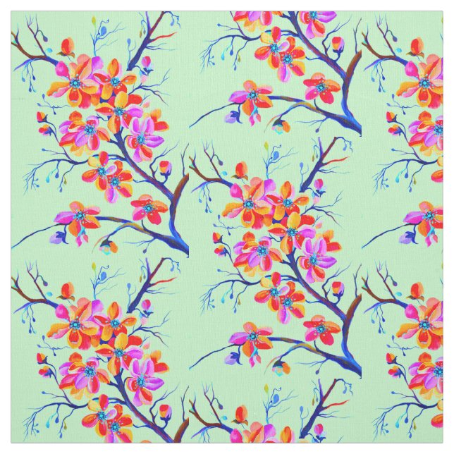 Tissu Fleur de cerisier Sakura en gras (Échantillon)
