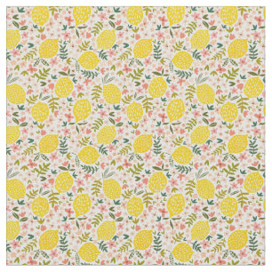 Tissu Fleur de citron rose