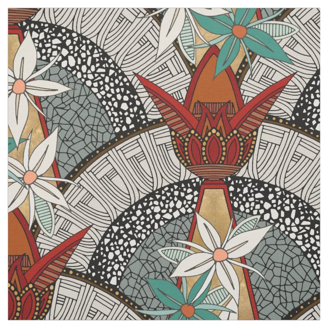 Tissu fleur de deco (Échantillon)