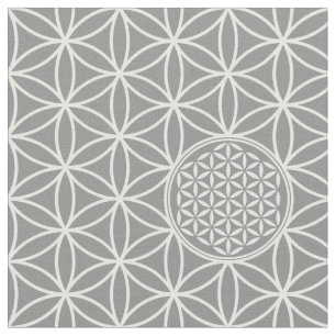 Tissu Fleur de la vie - blanc simple sans couture +