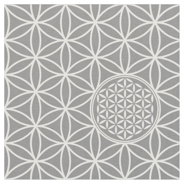 Tissu Fleur de la vie - blanc simple sans couture + (Fermer)