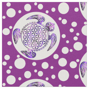 Tissu Fleur de la vie / Blume des Lebens - tortue violet