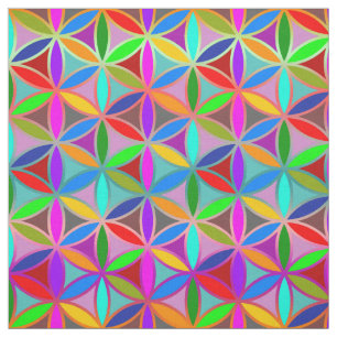 Tissu Fleur de la vie - motif sans couture - couleur de