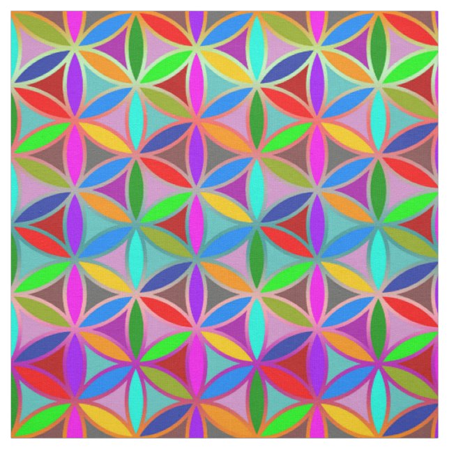 Tissu Fleur de la vie - motif sans couture - couleur de (Échantillon)