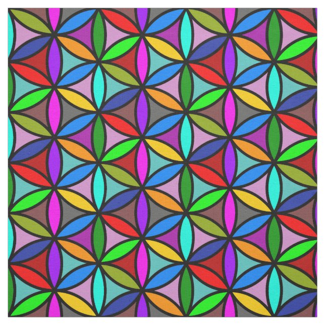 Tissu Fleur de la vie - motif sans couture - multi (Échantillon)