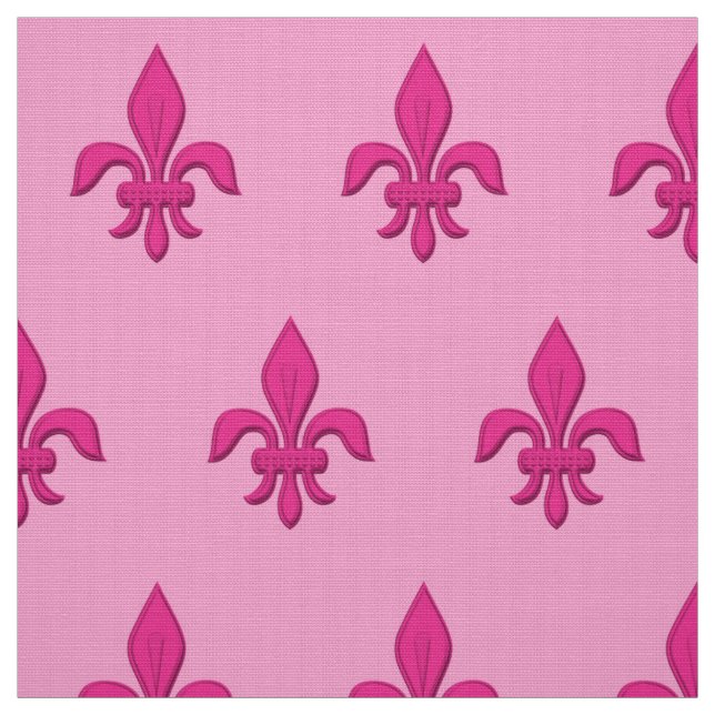 Tissu Fleur de Lis à Fuchsia rose pâle (Échantillon)