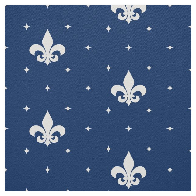 Tissu Fleur de lis blanc (Échantillon)