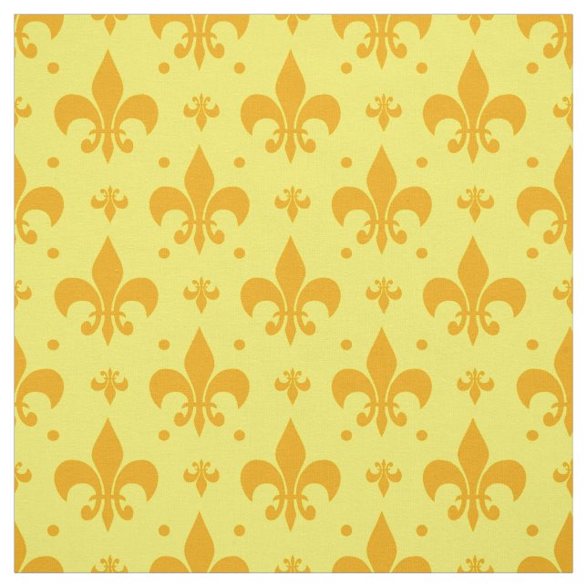 Tissu Fleur de lis Motif jaune (Échantillon)