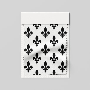 Tissu Fleur de Lis Motif, Royal French, Noir sur Blanc