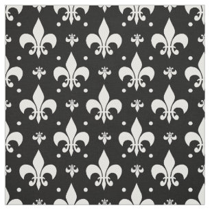Tissu Fleur de lis noir design Motif