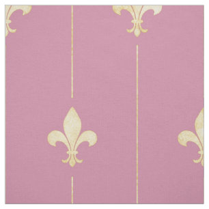 Tissu Fleur-de-Lis or rose (grande échelle)