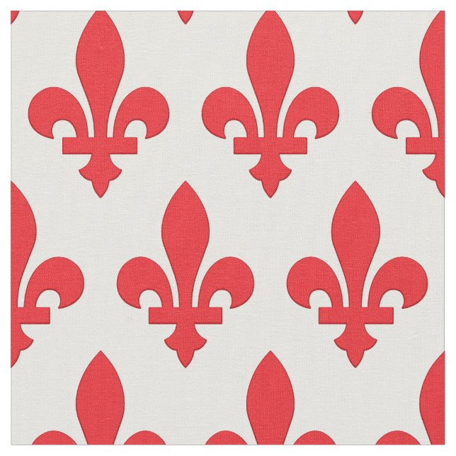Tissu Fleur de lis rouge (Fermer)