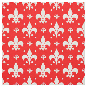 Tissu Fleur de lis rouge Motif