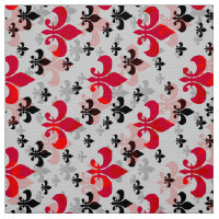 Fleur de lis rouge sur fond blanc