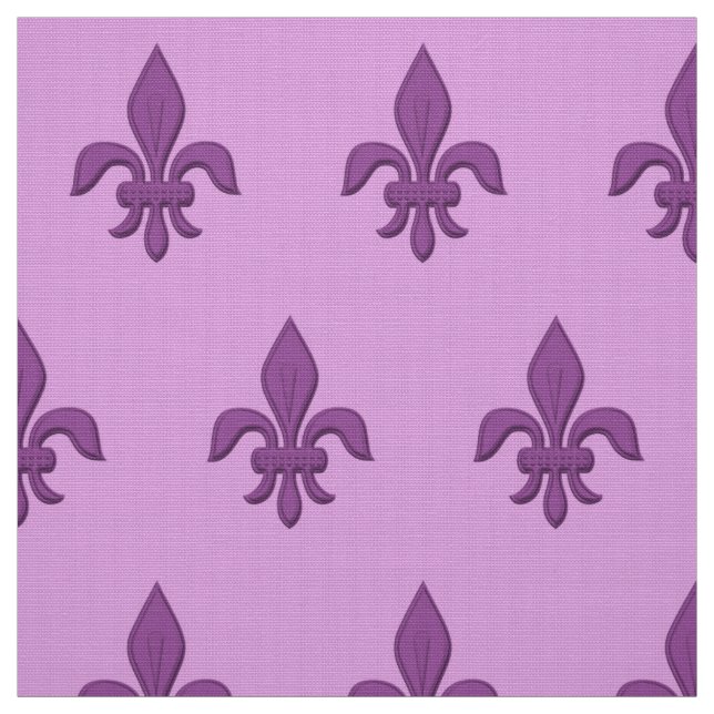 Tissu Fleur de Lis violet violet sur lavande (Échantillon)