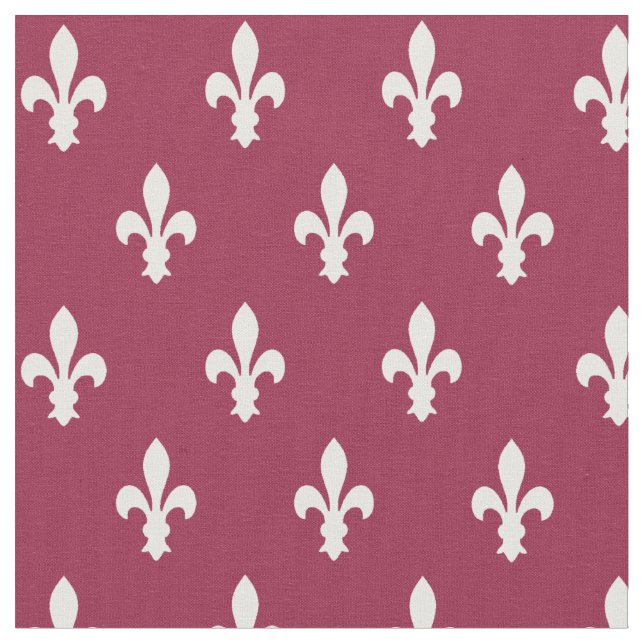 Tissu Fleur de Lys victorienne framboise (Fermer)