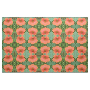 Tissu Fleur de Nasturtium Orange à motif floral