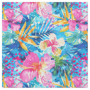 Tissu Fleur de paradis aquarelle