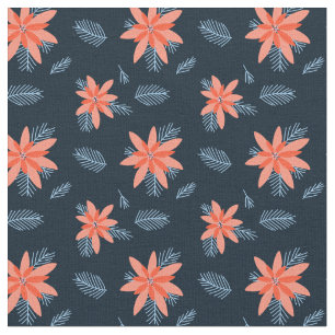 Tissu Fleur de poinsettia gras en vacances arrière - pla