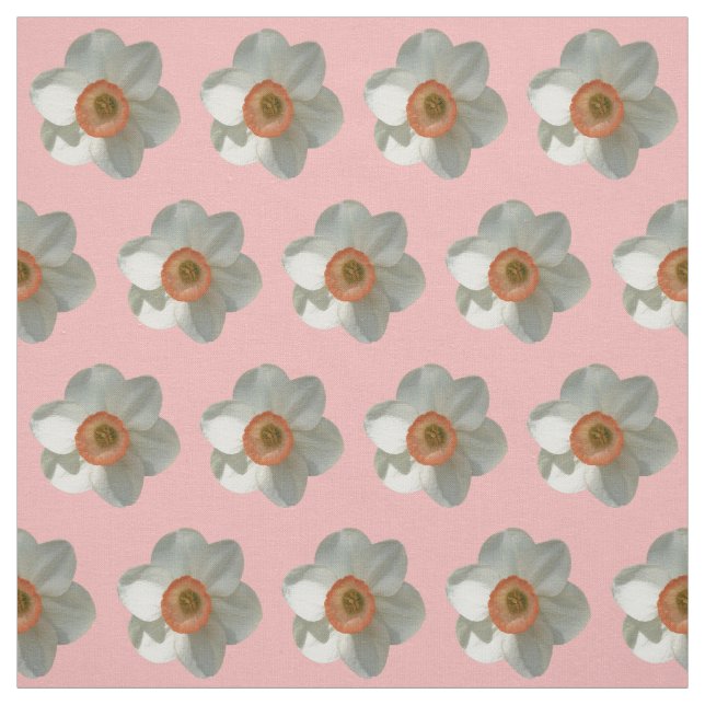 Tissu Fleur de printemps de jonquille rose (Échantillon)
