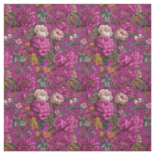 Tissu Fleur de style boho vintage rustique rose botaniqu