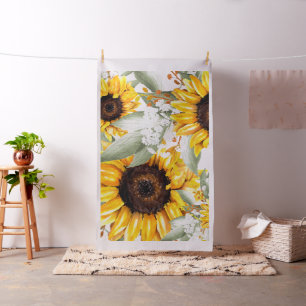 Tissu Fleur de tournesol Jaune Floral Rustique Automne F