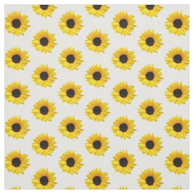 Tissu Fleur de tournesol jaune rustique (Échantillon)