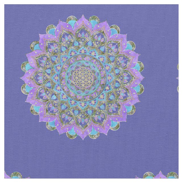 Tissu Fleur De Vie - Mandala India Style 2 (Fermer)
